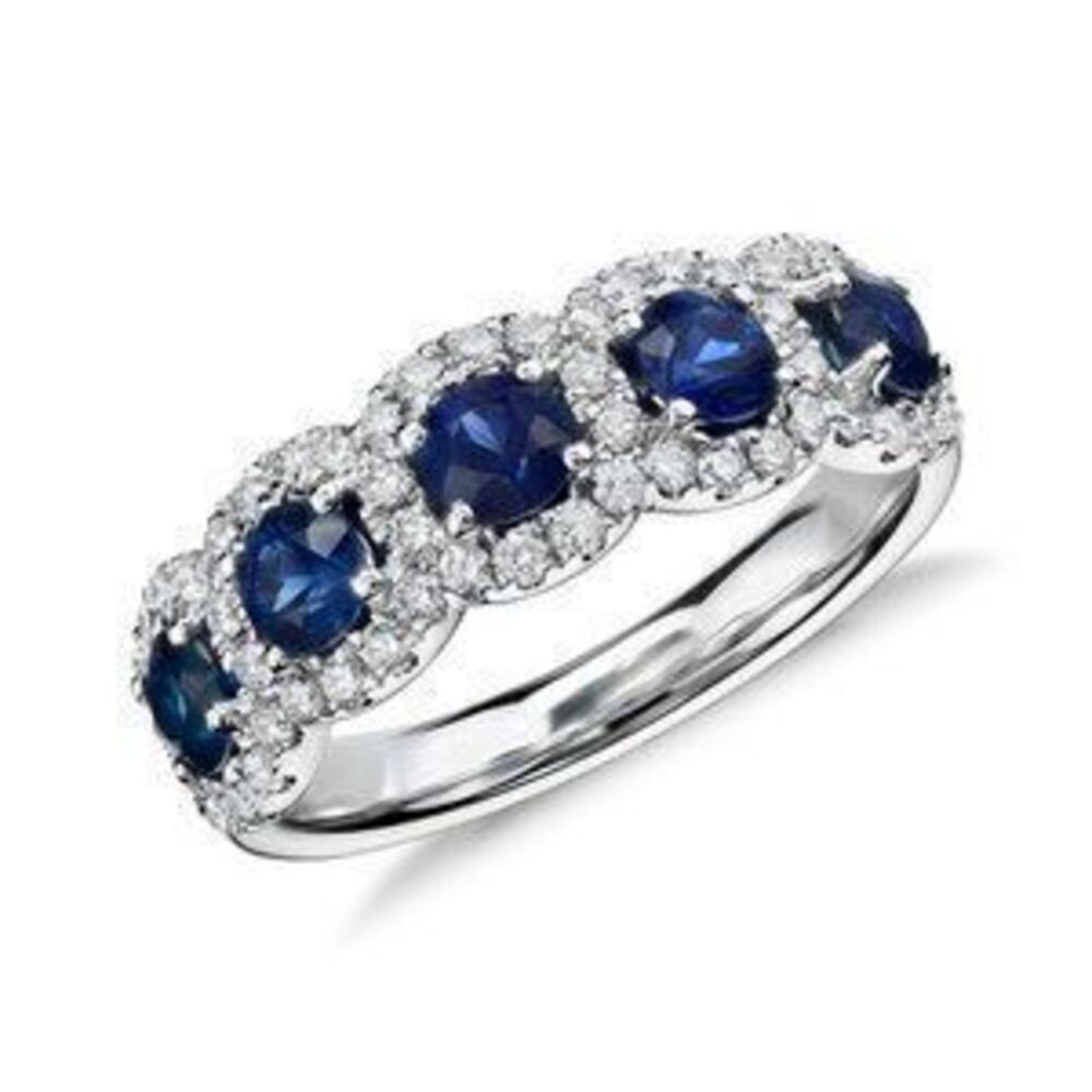 New Beautiful 925 Silver Blue Sapphire Band